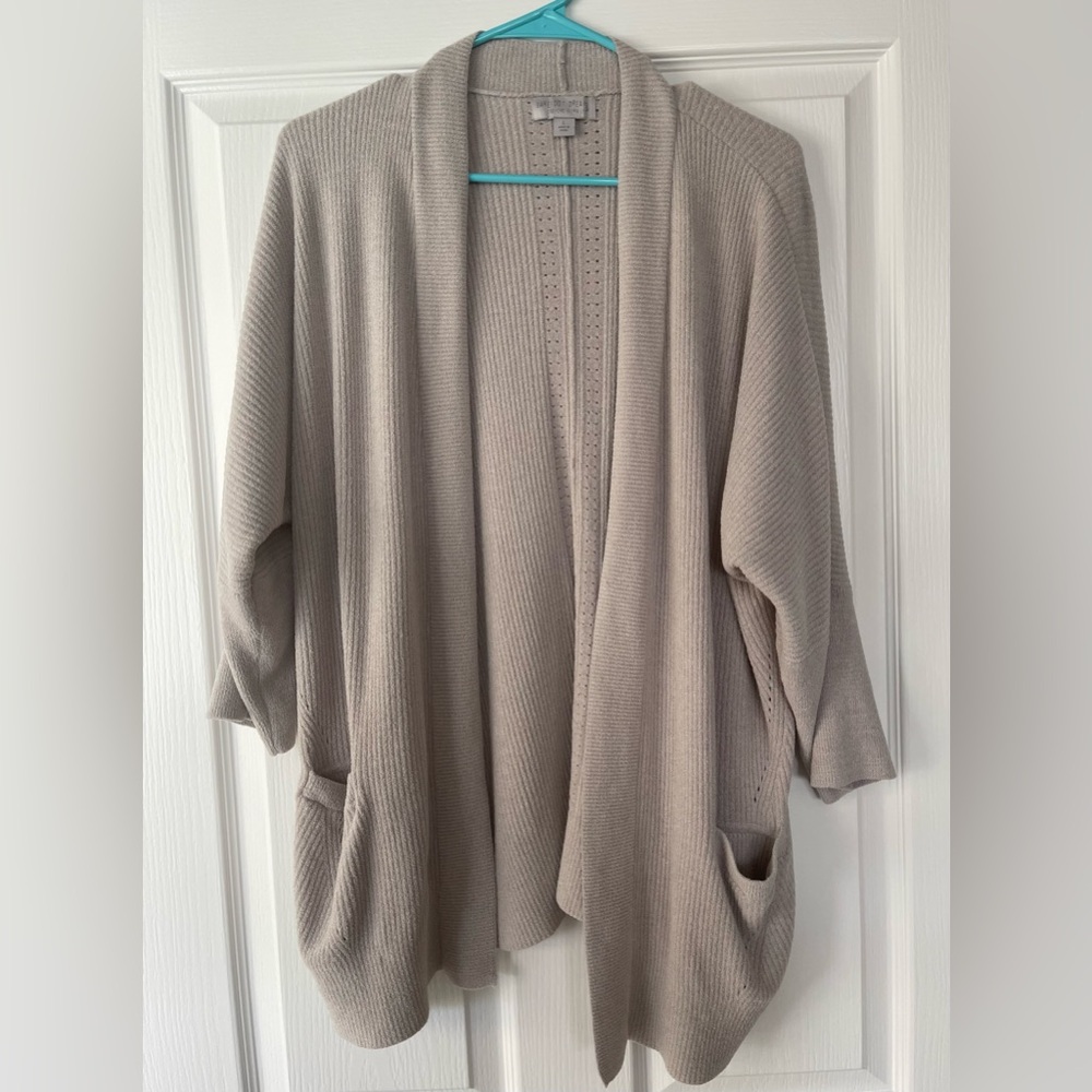 Barefoot Dreams Cozy Chic Ultra Lite Dolman Ribbed Cardigan Sz. L BDWCU21842 - Picture 1 of 8